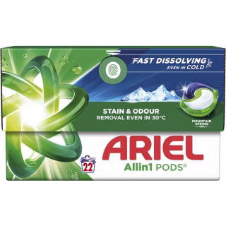 Капсули для прання Ariel Pods All-in-1 Гірське джерело 22 шт. (8700216765466)