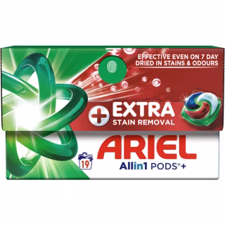 Капсули для прання Ariel Pods+ All-in-1 Extra Stain Removal Екстрасила виведення плям 19 шт. (8700216765800)