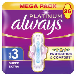 Гігієнічні прокладки Always Platinum Super Extra Розмір 3 36 шт. (8700216784559)