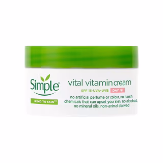 Крем для обличчя Simple Vital Vitamin Cream SPF15 Kind to Skin Денний вітамінний 50 мл (8710447486337)
