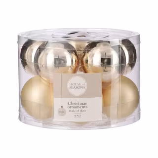Ялинкова іграшка House Of Seasons Скляні кульки 10 шт D6 см Шампань (8718861800289)