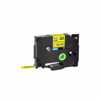 Лента для принтера этикеток UKRMARK трубка термоусадочная совместима с HSe-631, 11,7мм х 1,5м, black on yellow (900412)