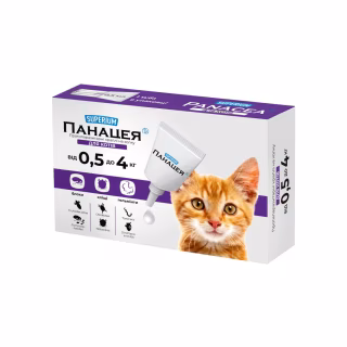 Краплі для тварин Superium Panacea Протипаразитарні для котів від 0.5 до 4 кг (9134)