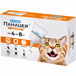 Краплі для тварин Superium Panacea Протипаразитарні для котів від 4 до 8 кг (9135)