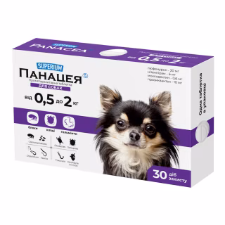 Таблетки для тварин Superium Панацея протипаразитарна для собак вагою 0.5-2 кг (9145)