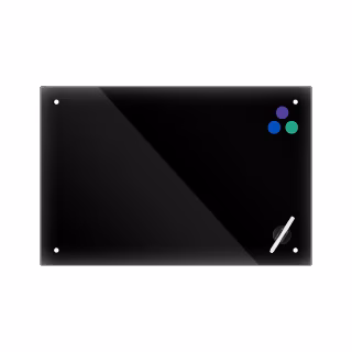 Офисная доска Axent стеклянная магнитно-маркерная 90x120 см, черная (9616-01-А)