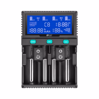 Зарядное устройство для аккумуляторов PowerPlant PP-A4 (Ni-MH,Cd,Li-ion,LiFePO4 / input AC 100V-240V DC 12V) (AA620173)