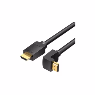 Кабель мультимедійний HDMI M to HDMI M 1.5m 4K60Hz 90° corner black Vention (AAQBG)