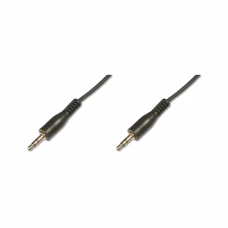 Кабель мультимедийный 3.5mm M to 3.5mm M 2.5m black Digitus (AK-510100-025-S)