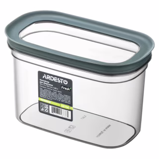 Пищевой контейнер Ardesto Fresh 1.55л, пластик, прямокутна, сірий (AR1309GG)