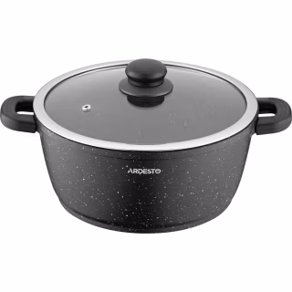 Кастрюля Ardesto Gemini Anzio скляна кришка 24 см 4,4 л чорна (AR2424GE)