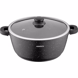 Каструля Ardesto Gemini Anzio скляна кришка 28 см 6,4 л чорна (AR2426GE)