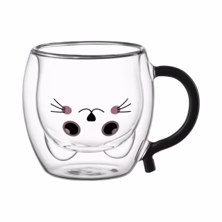 Набір чашок Ardesto Animals BAR 250 мл 2 шт прозорий (AR2625BAR)