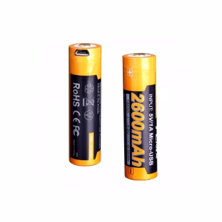 Аккумулятор Fenix 18650 2600 mAh micro usb зарядка (ARB-L18-2600U)
