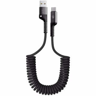 Дата кабель USB 2.0 AM to USB-C 1.0m Spiral 2.4A black Armorstandart (ARM75390)