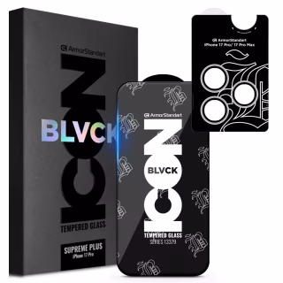 Скло захисне Armorstandart Supreme Plus Black Icon Apple iPhone 17 Pro (ARM86403)