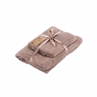 Рушник Ardesto набір махрових Lotus 2 шт 50х90 см індіго, 70х140см, 100% бавовна, беж (ART2357NS)