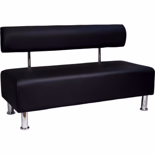 Диван офисный Примтекс плюс Aspetto 02 D-5, 1200 мм, экокожа, black (Aspetto 02 D-5)