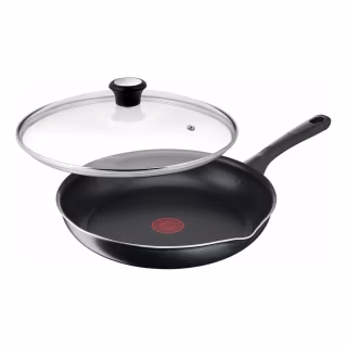 Сковорода Tefal Day by Day 20 см, з кришкою, алюміній, бакеліт, скло, чорний (B5580223UA)