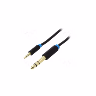 Кабель мультимедійний 3.5mm M to 6.35mm M 0.5m black Vention (BABBD)