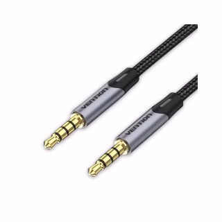 Кабель мультимедийный 3.5mm M to 3.5mm M 1.0m (4pin) gray Vention (BAQHF)