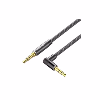 Кабель мультимедійний 3.5mm M to 3.5mm M 1.0m 90° corner black Vention (BAZBF)