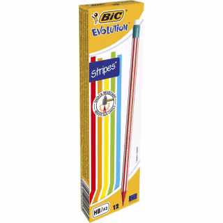 Олівець графітний Bic Evolution Stripes HB, з гумкою (bc8960342)