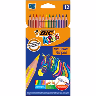 Олівці кольорові Bic Evolution Stripers 12 шт (bc9505221)