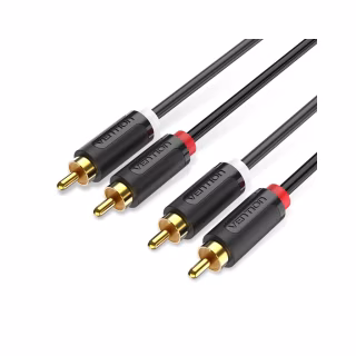 Кабель мультимедийный 2xRCA M to 2xRCA M 1.5m black Vention (BCMBG)