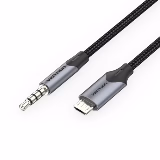 Кабель мультимедійний Micro 5P M to 3.5mm M 1.0m (4pin) black Vention (BDGBF)
