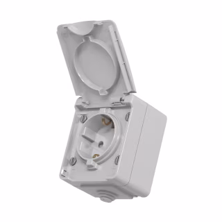 Розетка Videx BINERA IP65 зовнішня 1ая із заземленням сірка (BINERA IP65 наружная 1ая с заземлением сера)