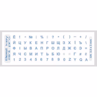 Наклейка на клавиатуру BestKey mini Pro 3,5х3мм, прозоpачное основание, 70, синий (BKmPRO/BluTr/052)