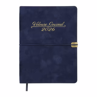 Тижневик Buromax датований 2026 VELOUR, А5 синій (BM.2134-02)