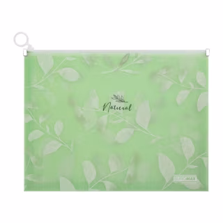 Папка - конверт Buromax на zip-молнии А4 матовый полупрозрачный пластик, ARABESKI, зеленый (BM.3975-04)