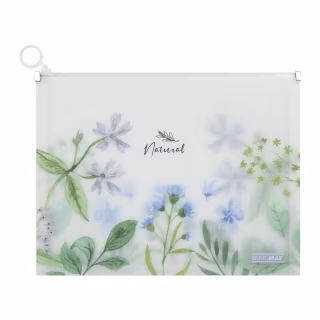 Папка - конверт Buromax на zip-молнии А4 матовый полупрозрачный пластик, ARABESKI, голубой (BM.3975-14)