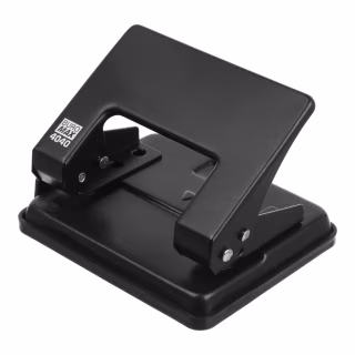 Дырокол Buromax металлический JOBMAX, до 20 листов, 110 х 90 х 75мм, черный (BM.4040-01)