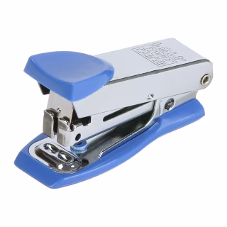 Степлер Buromax металевий МІНІ, 12 аркушів, (скоби №10), 61 х 34 х 25 мм, синій (BM.4151-02)