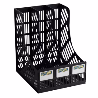 Лоток для паперів Buromax вертикальний 3 в 1 чорний (BM.6100)