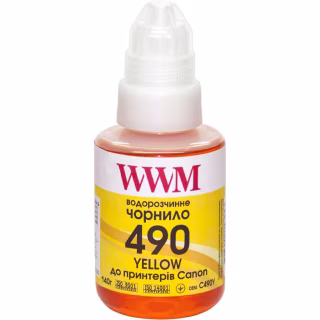 Чорнило WWM Canon GI-490, 140г Yellow (C490Y)