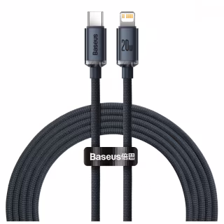 Дата кабель USB-C to Lightning 2.0m 20W Crystal Shine Series black Baseus (CAJY000301)