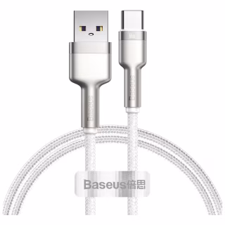 Дата кабель USB to USB-C 1.0m 6A 66W white Baseus (CAKF000102)