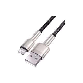 Дата кабель USB 2.0 AM to Lightning 1.0m Cafule Metal 2.4A black Baseus (CALJK-A01)