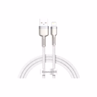 Дата кабель USB 2.0 AM to Lightning 2.0m Cafule Series Metal 2.4A White Baseus (CALJK-B02)
