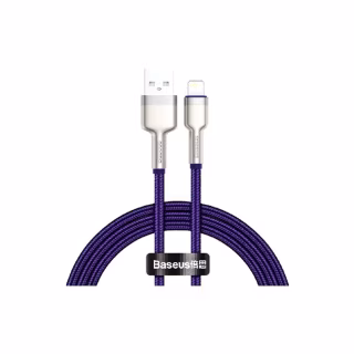 Дата кабель USB 2.0 AM to Lightning 2.0m 2.4A metal purple Baseus (CALJK-B05)