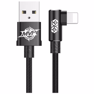 Дата кабель USB 2.0 AM to Lightning 2.0m 1.5A 90° corner black Baseus (CALMVP-A01)