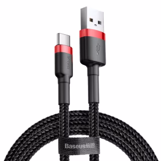 Дата кабель USB 2.0 AM to USB-C 1.0m Cafule 3A red+black Baseus (CATKLF-B91)
