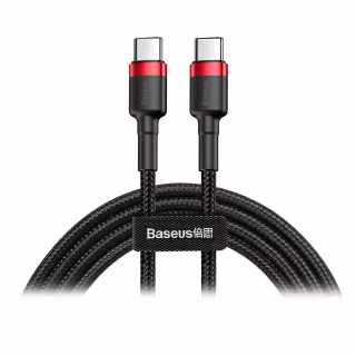 Дата кабель USB-C to USB-C 2.0m USB 3.1 3A red-black Baseus (CATKLF-H91)