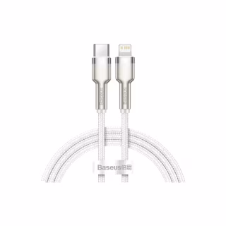 Дата кабель USB-C to Lightning 1.0m Cafule Metal PD 20W white Baseus (CATLJK-A02)