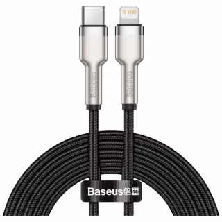 Дата кабель USB-C to Lightning 2.0m Cafule Metal PD 20W black Baseus (CATLJK-B01)