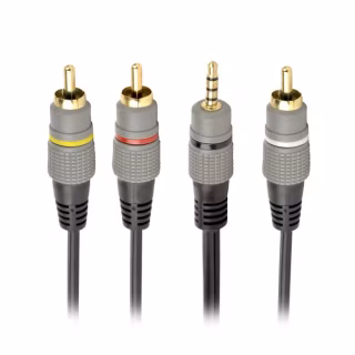 Кабель мультимедійний 3.5mm M to 3xRCA M 1.5m (4pin) AV Cablexpert (CCAP-4P3R-1.5M)